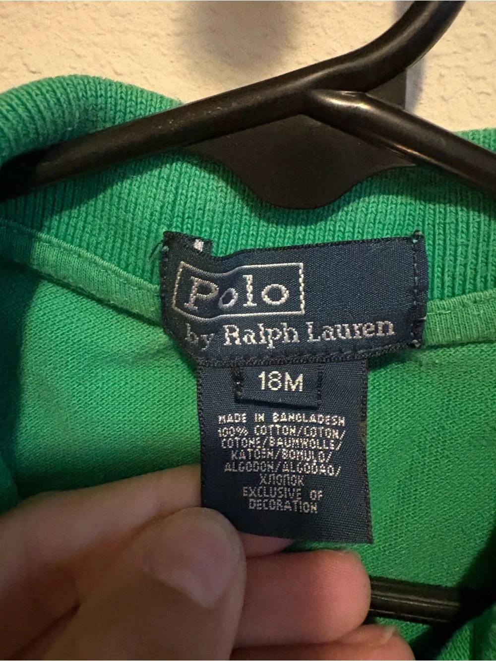 Ralph Lauren Kids Green Polo Shirt with Yellow Logo